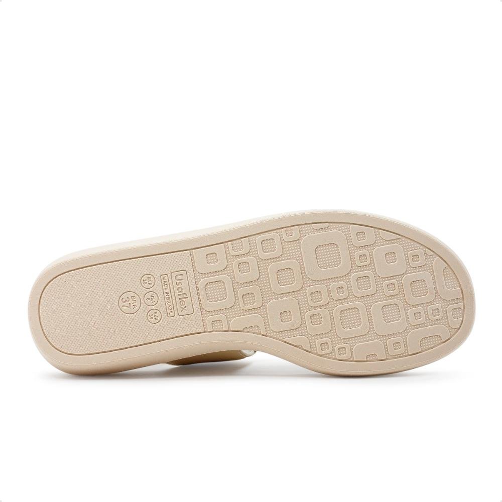 Sandália Usaflex Plataforma Multimateriais Feminina Bege 6