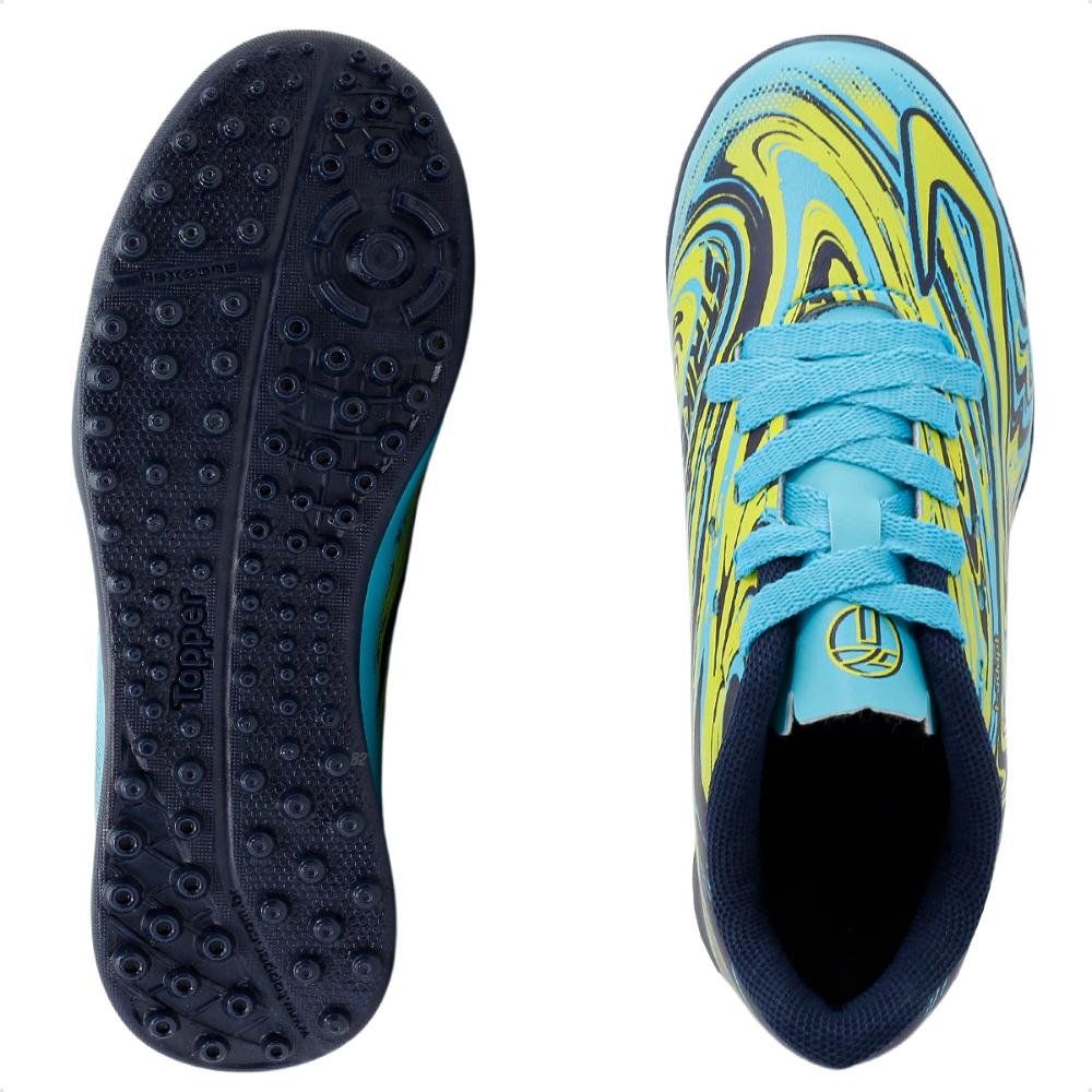 Chuteira Society Topper Strike 5 Juvenil Azul 6