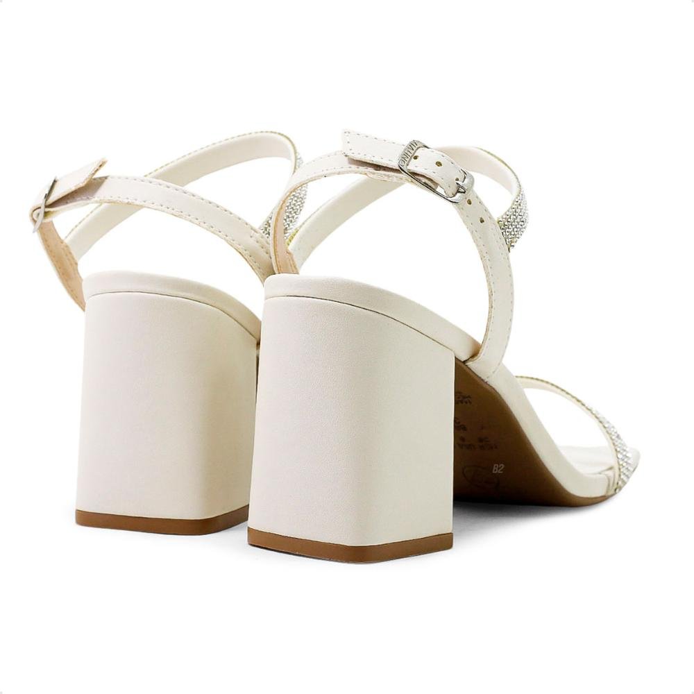 Sandália Via Uno Tiras Fivela Feminina Branco 5