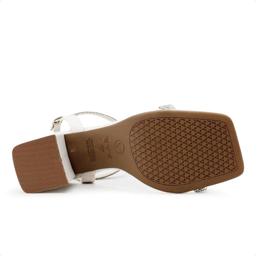 Sandália Via Uno Tiras Fivela Feminina Branco 6