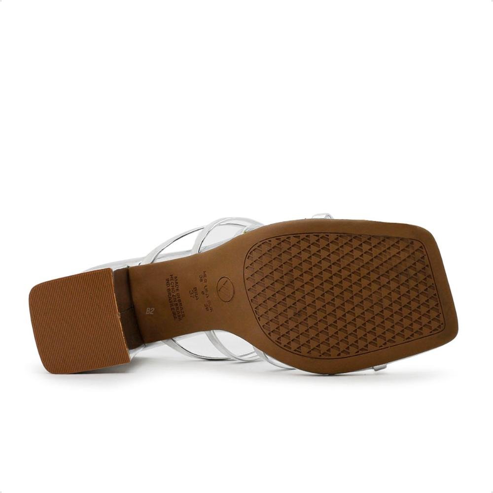 Tamanco Via Uno Tiras Feminino Prata 6