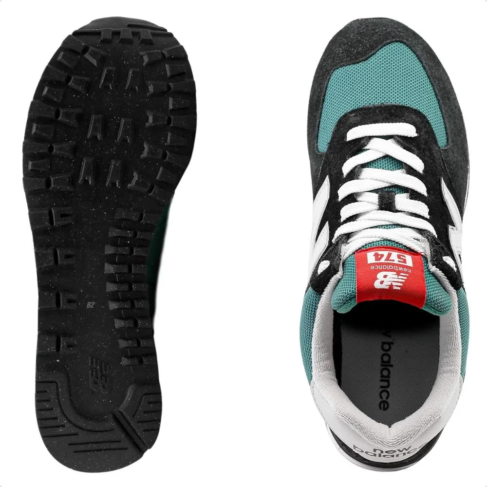 Tênis New Balance 574 V2 Unissex Preto/Verde 5