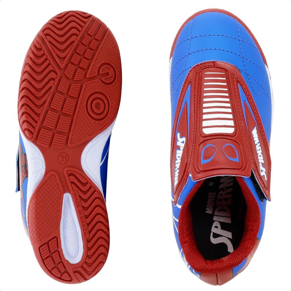 Chuteira Futsal Dray Marvel Original Sem Cadarço Infantil Azul/Vermelho 6