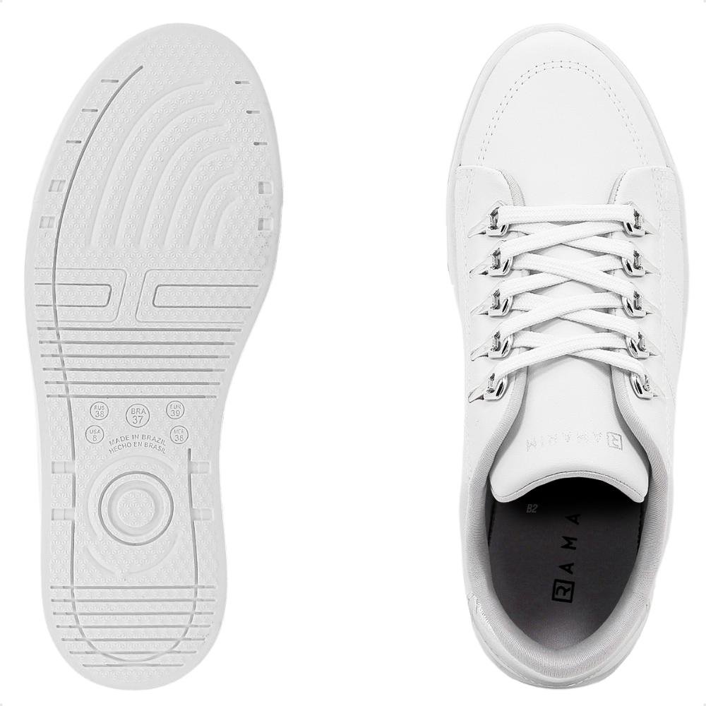 Tênis Ramarim Casual Cadarço Feminino Branco/Dourado 6