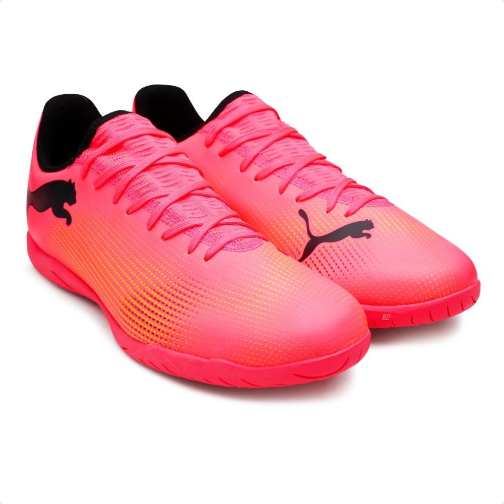 Chuteira Futsal Puma Future 7 Play IT BDP Masculina Rosa/Laranja 3