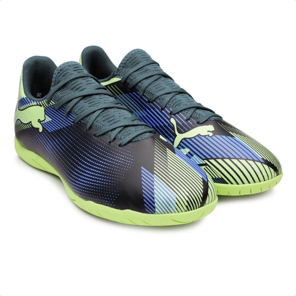 Chuteira Futsal Puma Future 7 Play IT BDP Masculina Preto/Verde 3