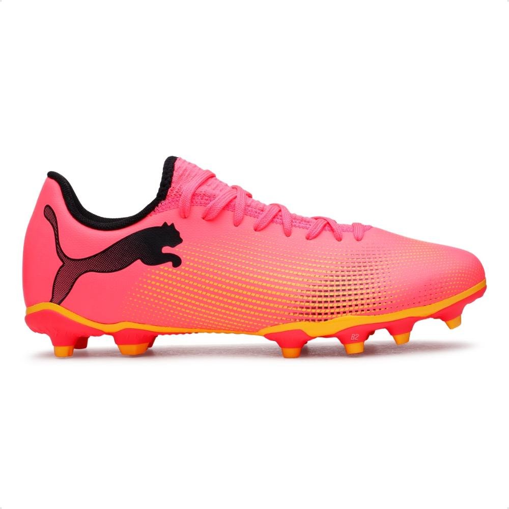 Chuteira Campo Puma Future 7 Play FG/AG BDP Masculina Rosa/Laranja 1