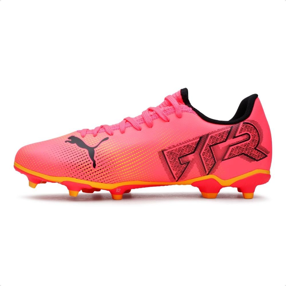 Chuteira Campo Puma Future 7 Play FG/AG BDP Masculina Rosa/Laranja 2