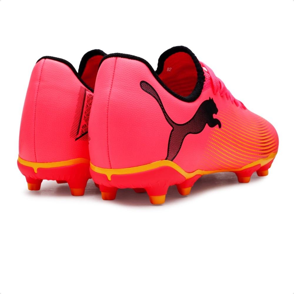 Chuteira Campo Puma Future 7 Play FG/AG BDP Masculina Rosa/Laranja 5