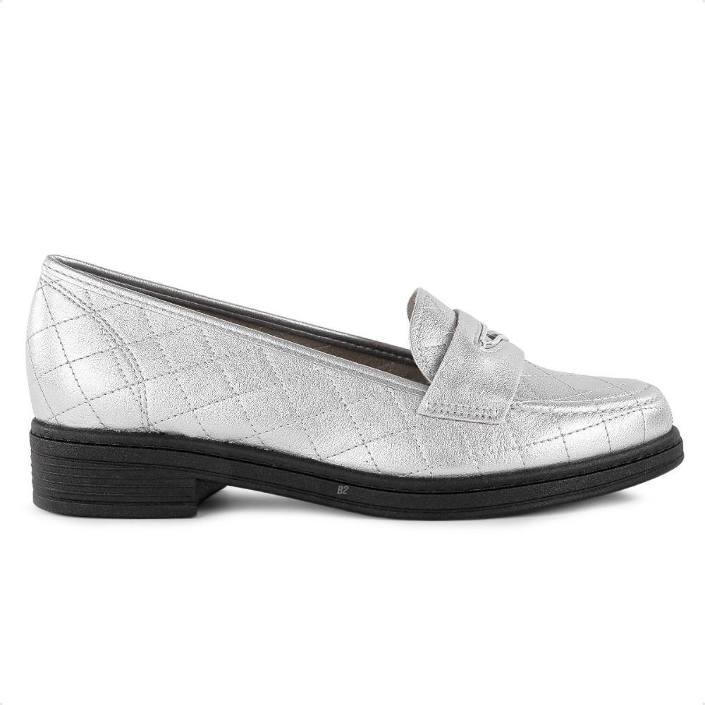 Mocassim Beira Rio Casual Feminino Prata 1