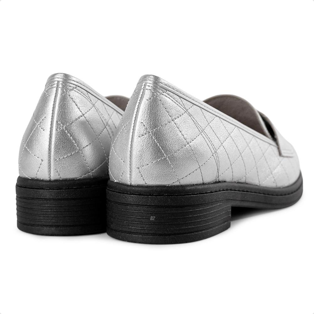 Mocassim Beira Rio Casual Feminino Prata 5