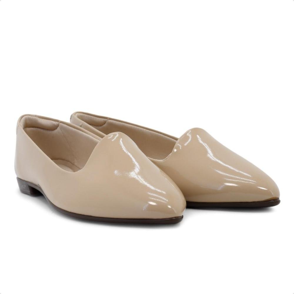 Sapatilha Beira Rio Verniz Bico Fino Feminina Bege 3