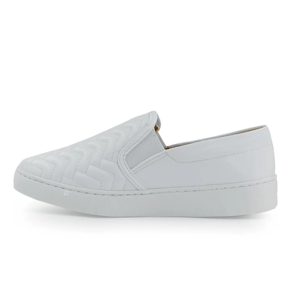 Tênis Vizzano Slip On  Elástico Feminino Casual Branco 2