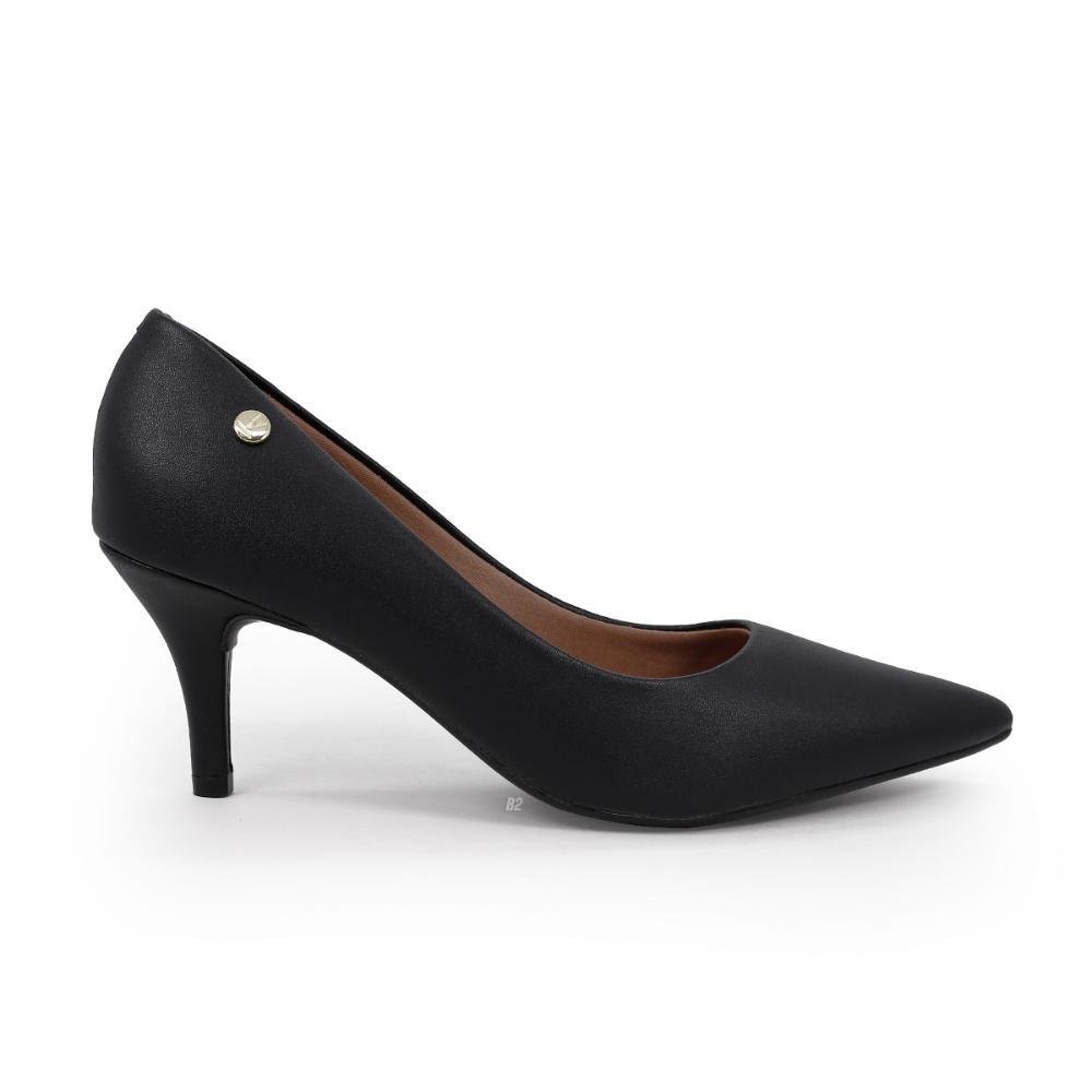 Scarpin Vizzano Salto Médio Bico Fino Feminino Preto 1
