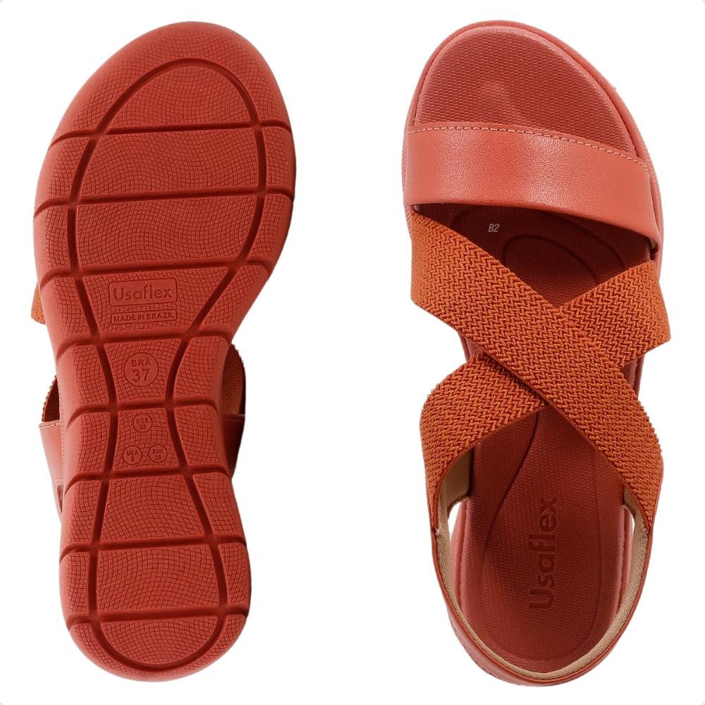 Sandália Usaflex Plataforma Elástico Feminina Vermelho 6
