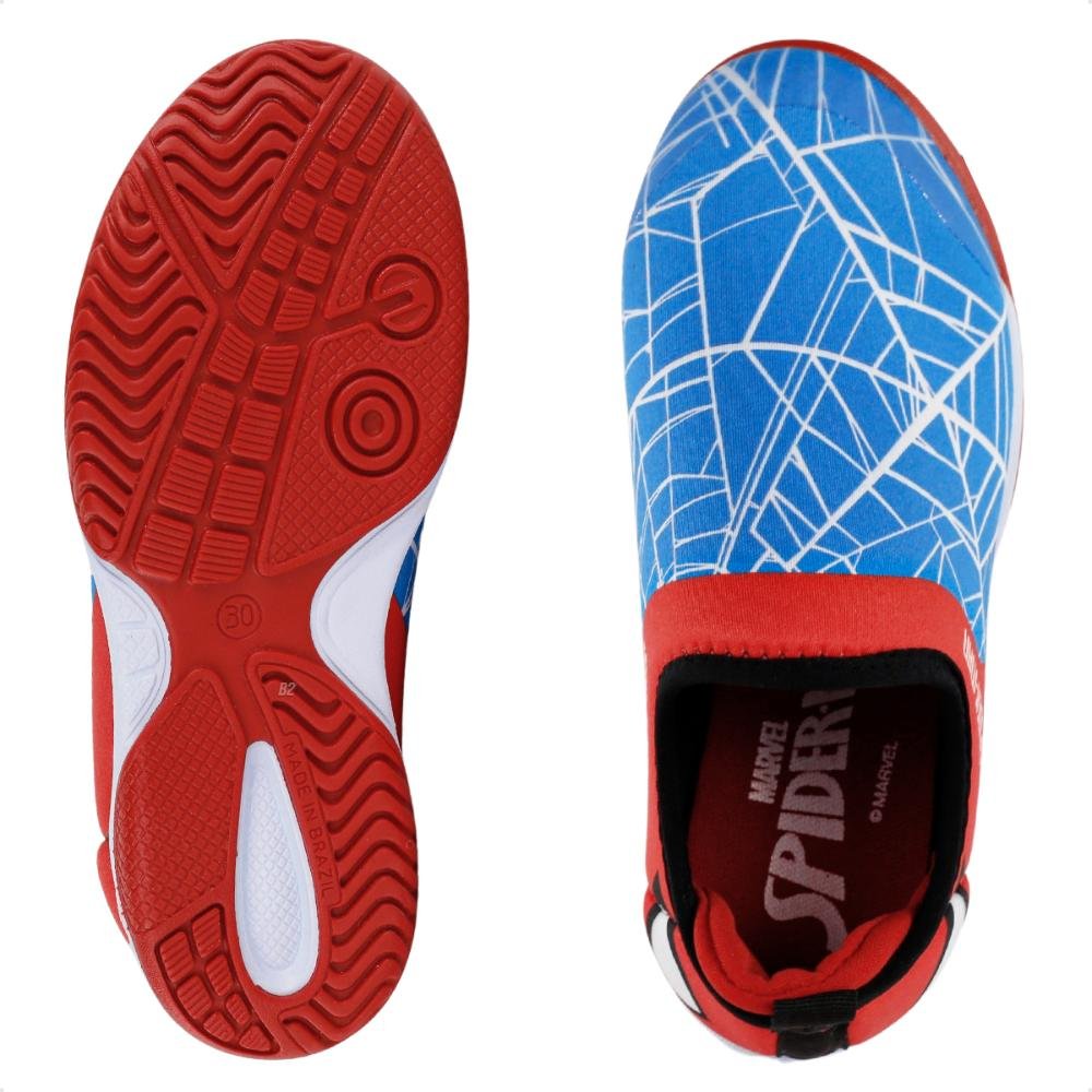 Chuteira Futsal Dray Marvel Slip On Sem Cadarço Infantil Vermelho/Azul 6