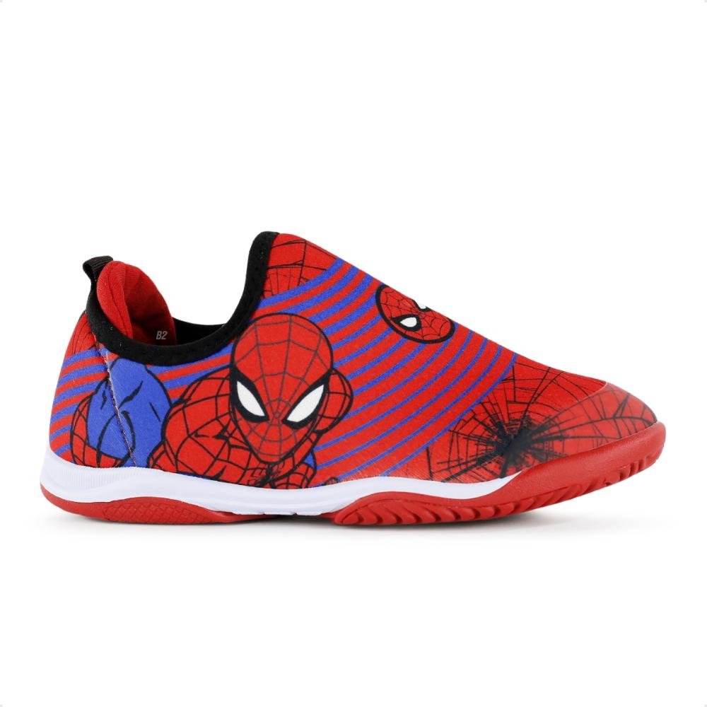 Chuteira Futsal Dray Marvel Slip On Sem Cadarço Infantil Azul/Vermelho 1