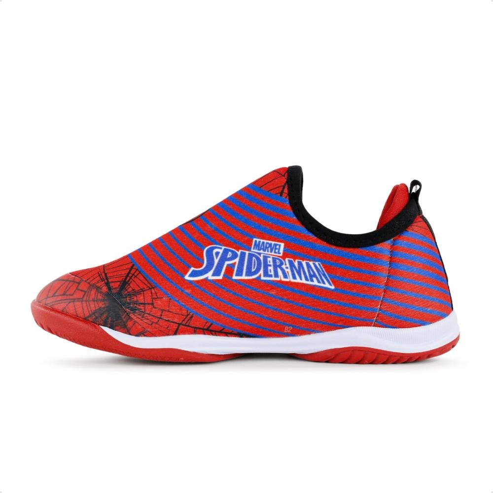 Chuteira Futsal Dray Marvel Slip On Sem Cadarço Infantil Azul/Vermelho 2