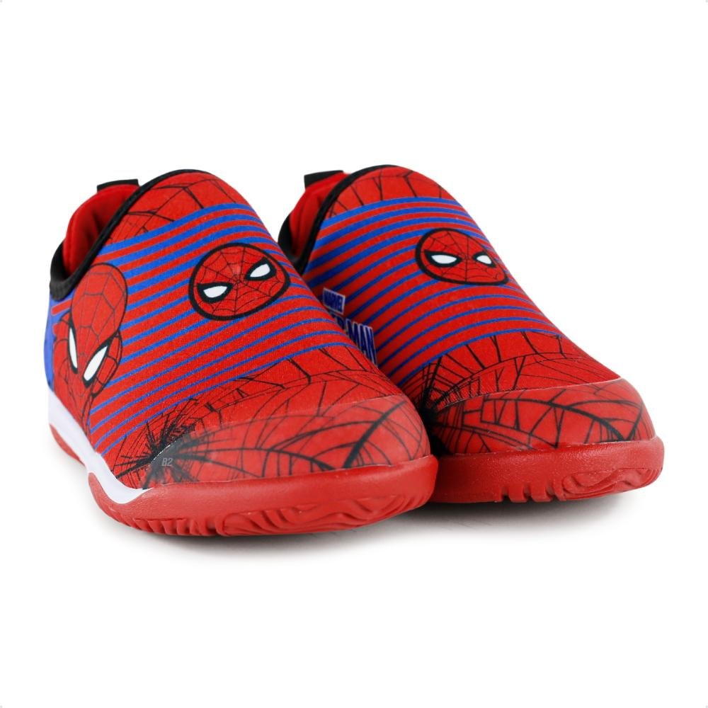 Chuteira Futsal Dray Marvel Slip On Sem Cadarço Infantil Azul/Vermelho 3