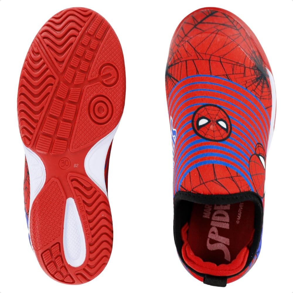 Chuteira Futsal Dray Marvel Slip On Sem Cadarço Infantil Azul/Vermelho 6