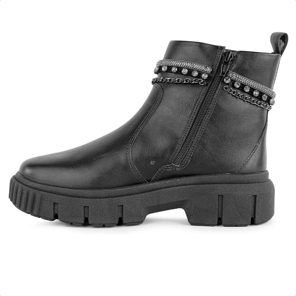 Bota Ramarim Cano Curto Tratorada Feminina Preto 2