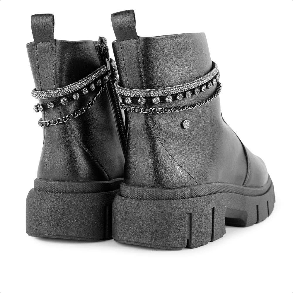 Bota Ramarim Cano Curto Tratorada Feminina Preto 5