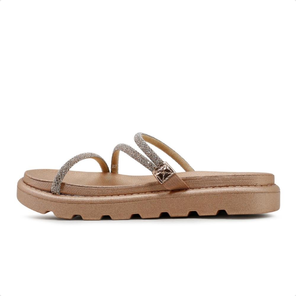 Sandália Papete Vizzano Tira Strass Feminina Marrom 2