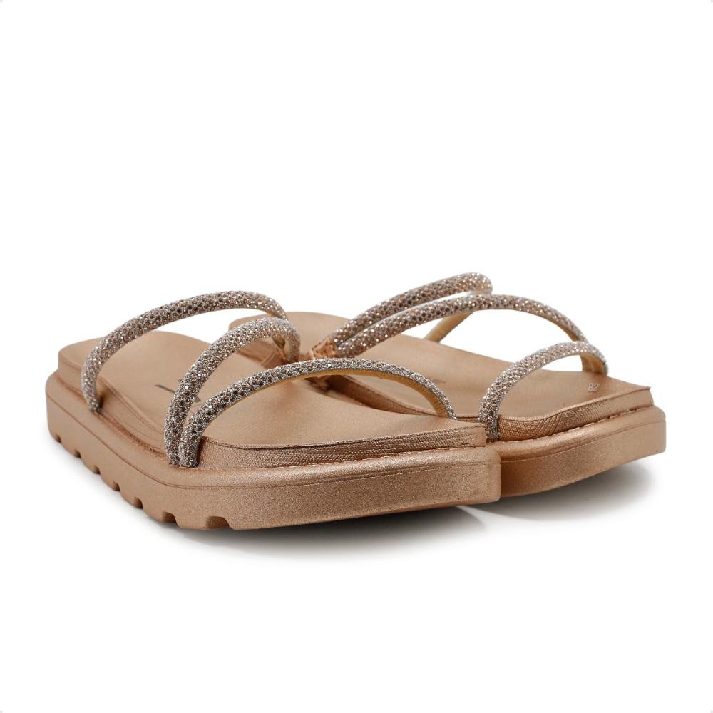 Sandália Papete Vizzano Tira Strass Feminina Marrom 3