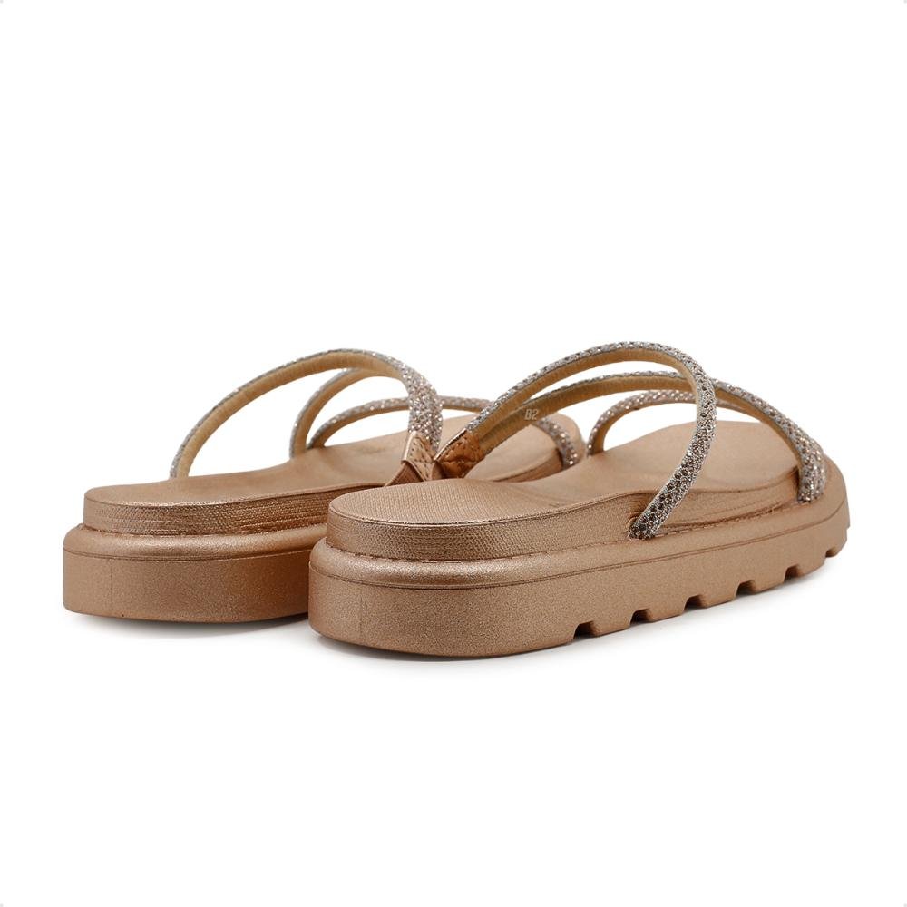 Sandália Papete Vizzano Tira Strass Feminina Marrom 5