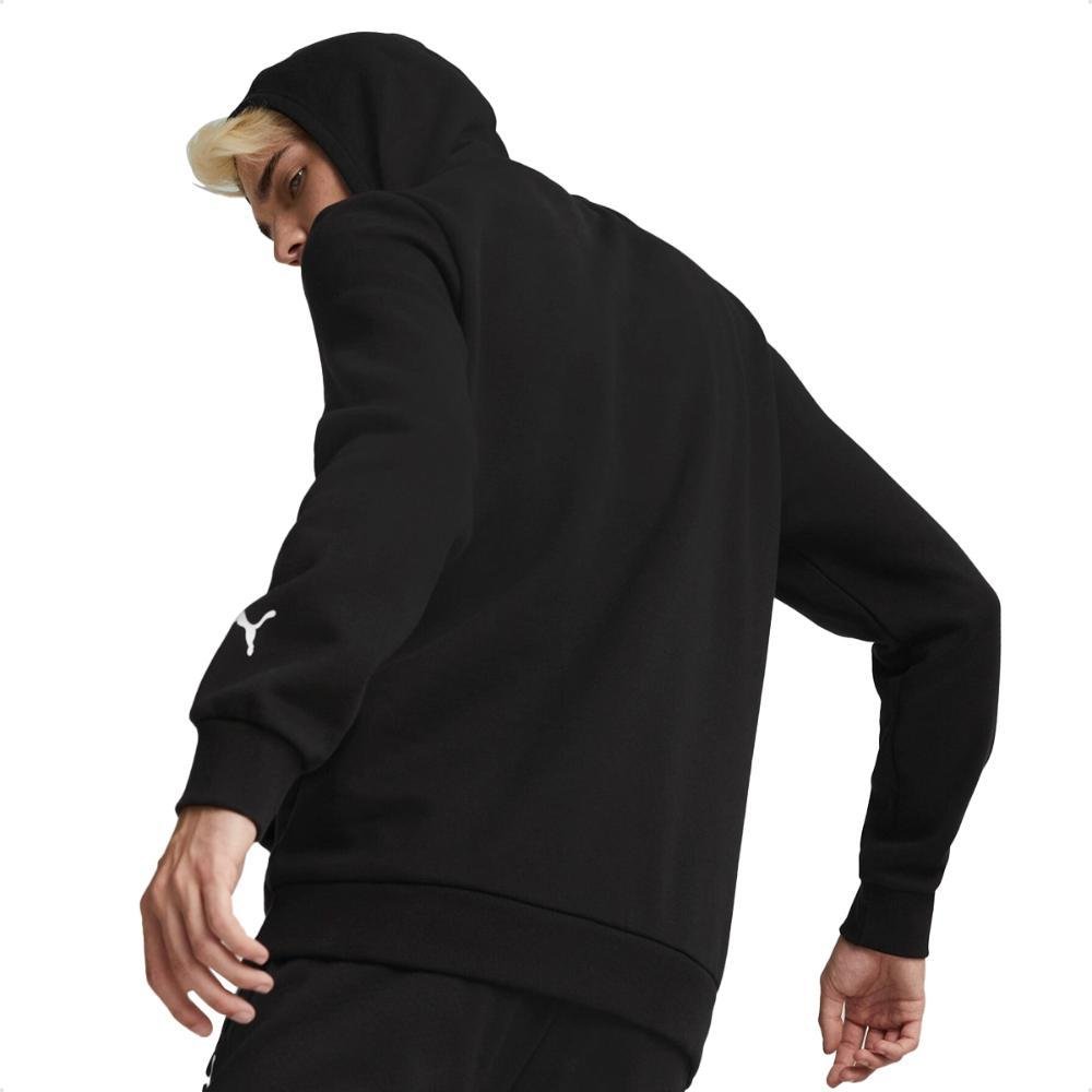Blusa Moletom Puma MAPF1 ESS Fleece Hoodie Masculina Preto 4
