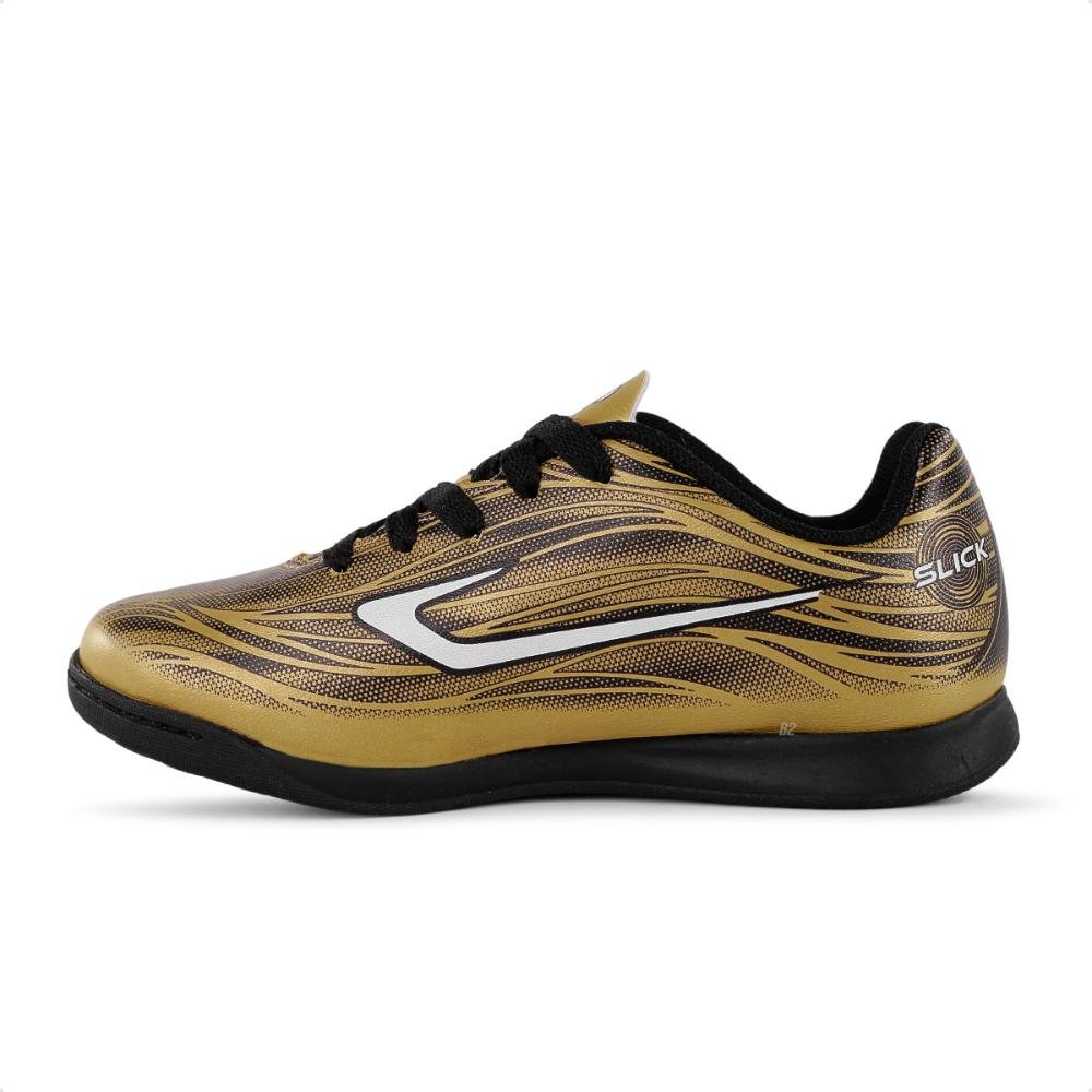Chuteira Topper Slick V Futsal Infantil Preto/Dourado 2