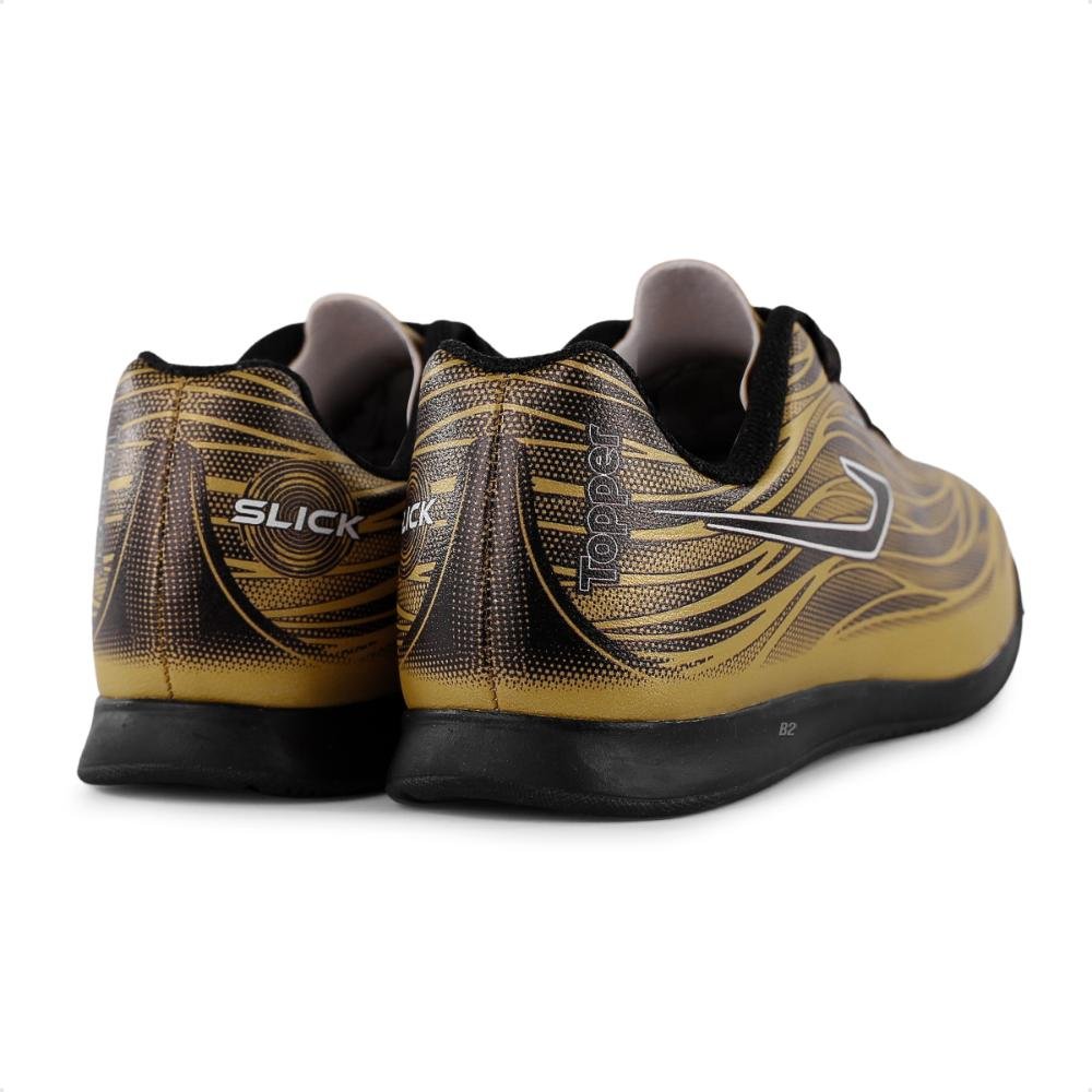 Chuteira Topper Slick V Futsal Infantil Preto/Dourado 5