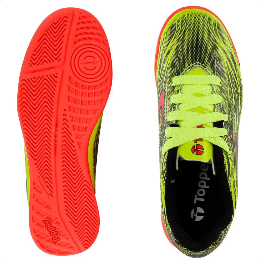 Chuteira Topper Slick V Futsal Infantil Amarelo/Laranja 6
