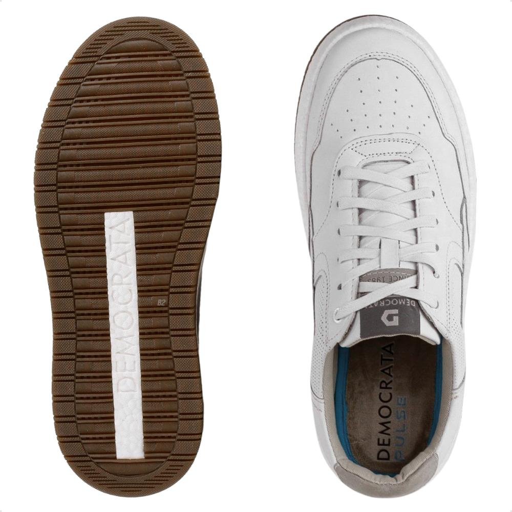 Sapatênis Democrata Denim Drake Pulse Masculino Off White/Cinza 5