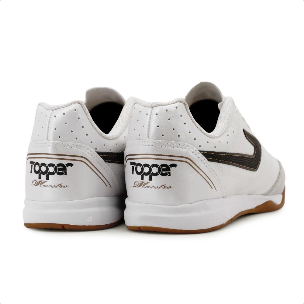 Chuteira Topper Futsal Maestro Td IV Masculina Branco/Preto 5