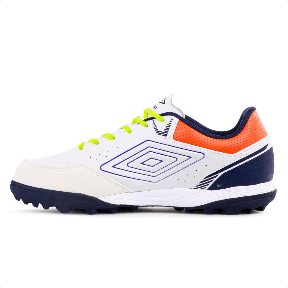 Chuteira Society Umbro X-Comfort Masculina Branco/Laranja 2