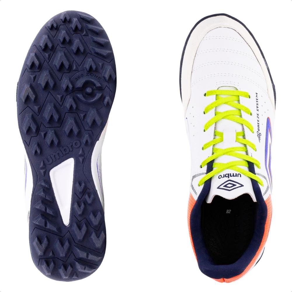 Chuteira Society Umbro X-Comfort Masculina Branco/Laranja 6