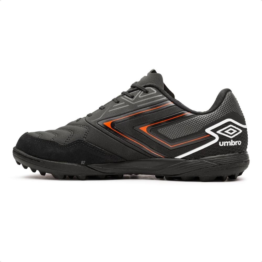 Chuteira Society Umbro Pro 5 Bump Masculina Preto/Laranja 2