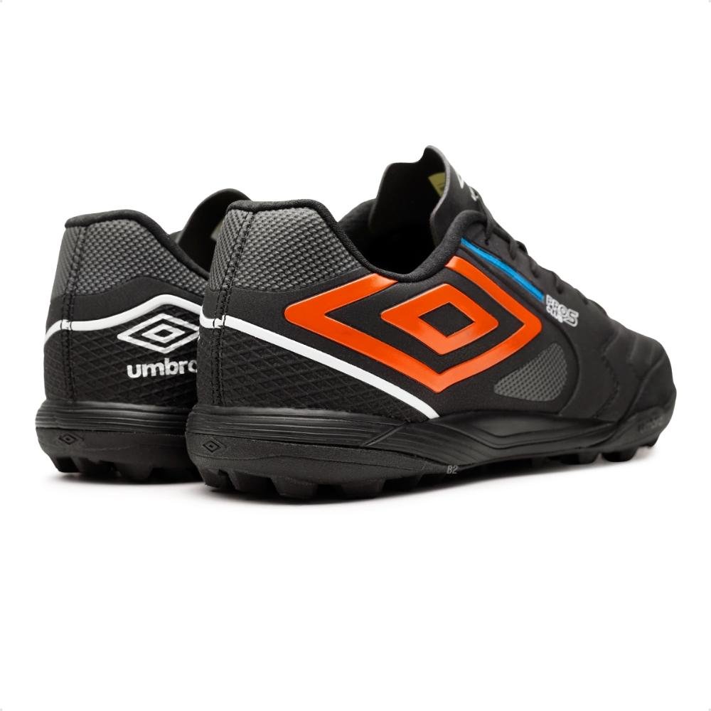 Chuteira Society Umbro Pro 5 Bump Masculina Preto/Laranja 5