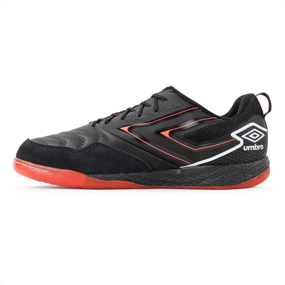 Chuteira Futsal Umbro Pro 5 Bump Masculina Preto/Laranja 2