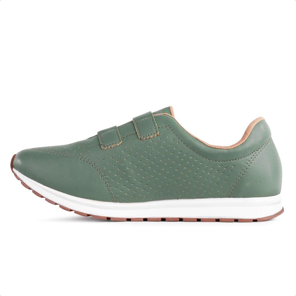 Tênis Via Uno Casual Moda Feminino Verde 2