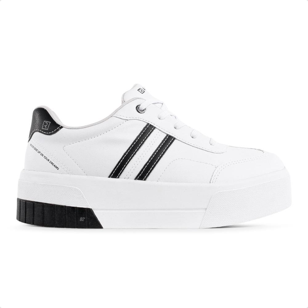 Tênis Ramarim SNK Casual Caixa Alta Feminino Branco/Preto 1