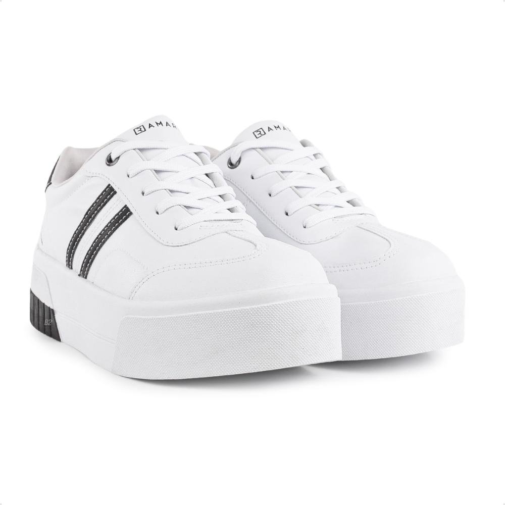 Tênis Ramarim SNK Casual Caixa Alta Feminino Branco/Preto 3