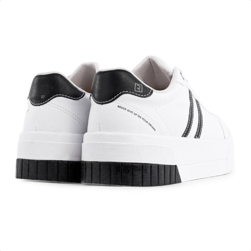 Tênis Ramarim SNK Casual Caixa Alta Feminino Branco/Preto 5