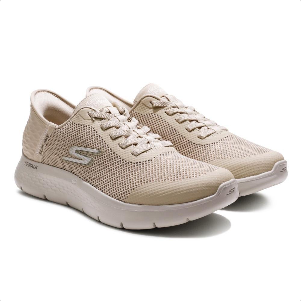 Tênis Skechers Go Walk Flex Hands Up Masculino Bege 3