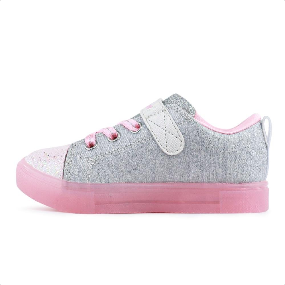 Tênis Skechers Twinkle Sparks Ice Heather Infantil Cinza/Rosa 2