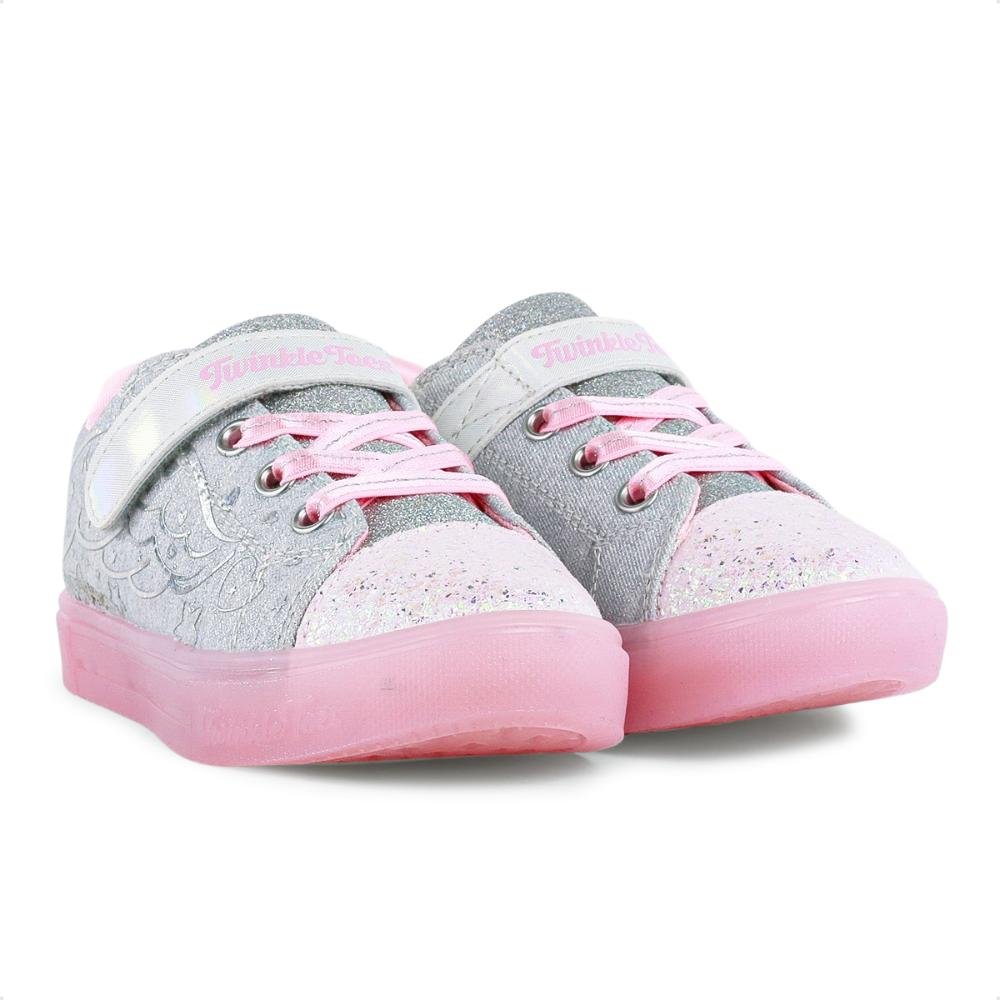 Tênis Skechers Twinkle Sparks Ice Heather Infantil Cinza/Rosa 3