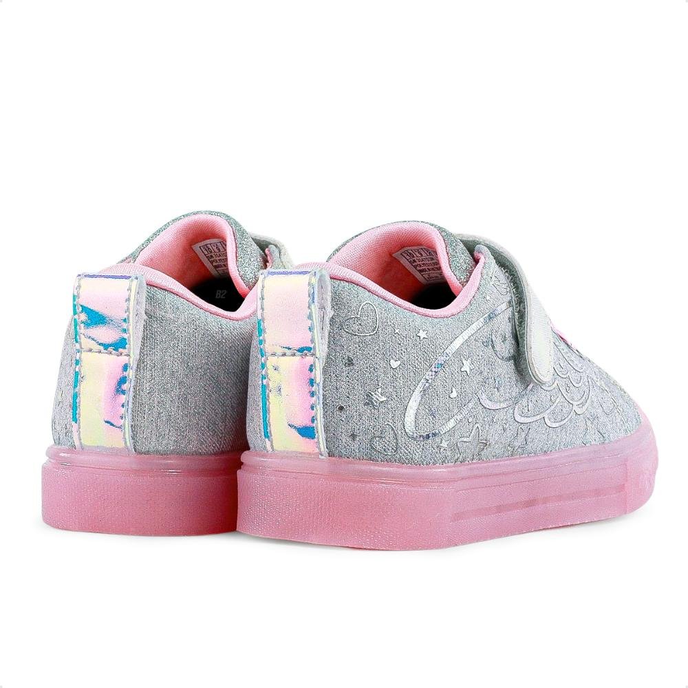 Tênis Skechers Twinkle Sparks Ice Heather Infantil Cinza/Rosa 5