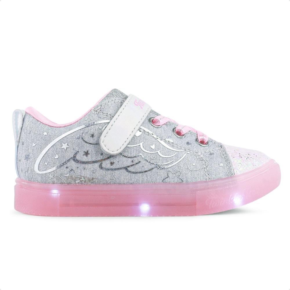 Tênis Skechers Twinkle Sparks Ice Heather Infantil Cinza/Rosa 7