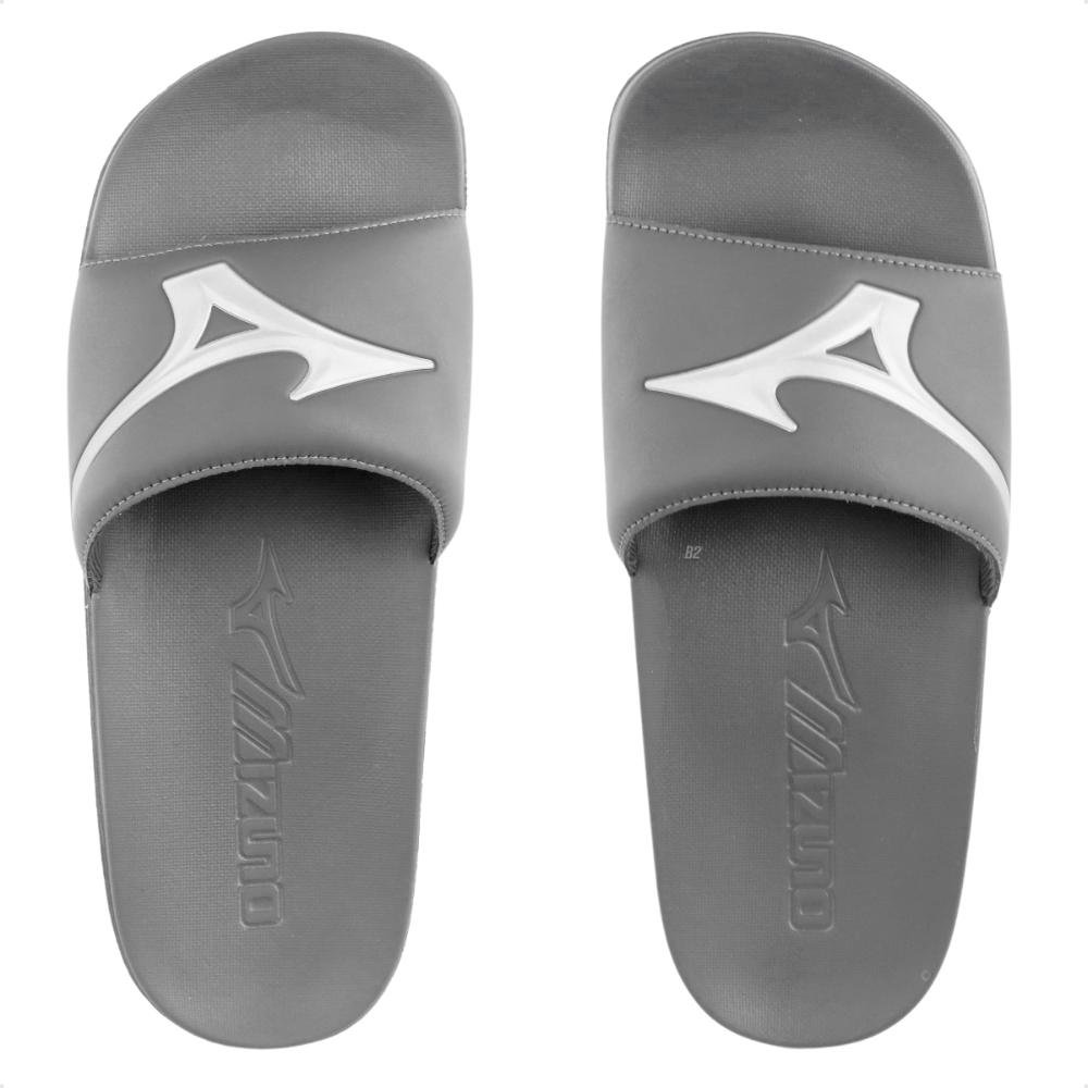 Chinelo Mizuno Slide Basic Unissex Cinza/Branco 7